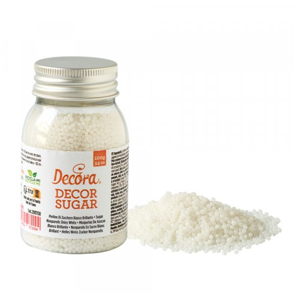 Str�ssel - Sockerp�rlor 2 mm - Vita - Decora - 100 g