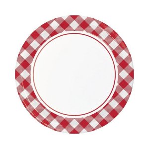 Papperstallrikar Rödrutig