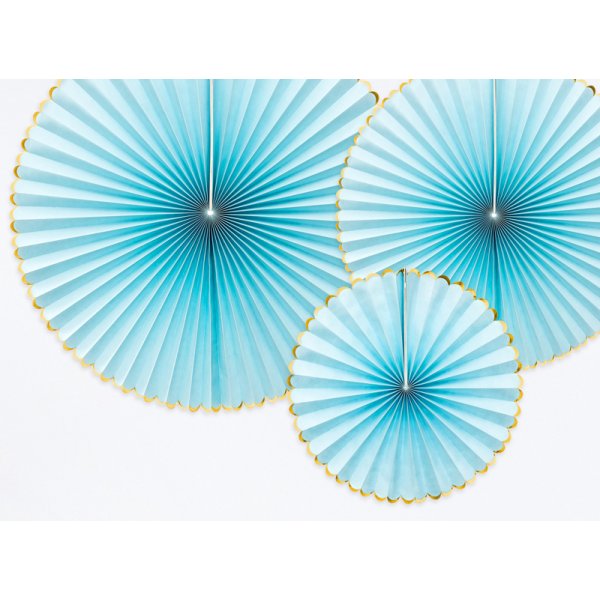 Pin Wheels - Ljusbl/Guldkant - 3-pack