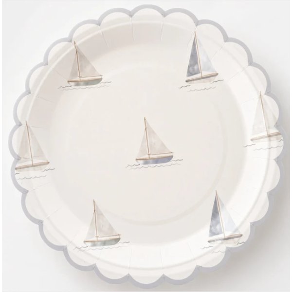Papptallrikar - Segling - 23 cm - Lavenders Blue - 8-pack