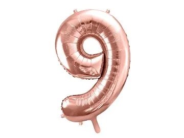 Sifferballong 0-9, ros�guld 86cm