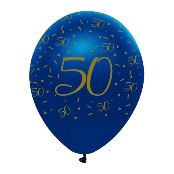 Ballonger 50 �r Marinbl� & Guld