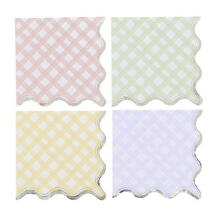 Servetter med rutigt - Pastell - 16-pack