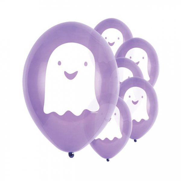 Ballonger - Cute Ghost - Lila/svart/orange - 6-pack Ballonger - Cute Ghost - Lila/svart/orange - 6-pack