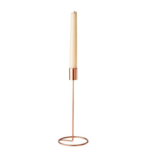 Ljusstake - Ros�guld - �9,5 x 23 cm