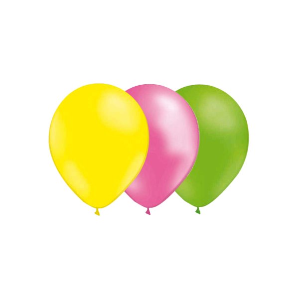 Ballonger - Mix - Ljusgul/Limegr�n/Rosa metallic - 15-pack