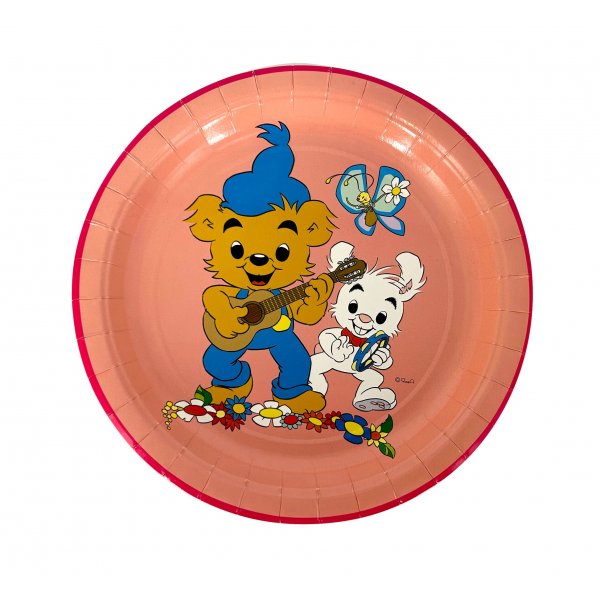 Tallrikar 23cm - 8st - Gröna/Rosa - Bamse Kalas Tallrikar 23cm - 8st - Gröna/Rosa - Bamse Kalas