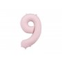 Sifferballong - Ljusrosa pastell - 86 cm - Siffra: 9
