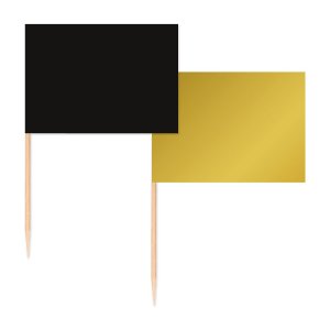 Party Picks - Svart & Guld - 50-pack Party Picks - Svart & Guld - 50-pack