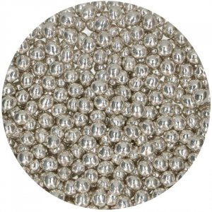Krispiga chokladpärlor - Metallic Silver - Funcakes - 60 g