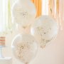 Stora konfettiballonger - Dubbelskiktad - Peach/Gold - 3-pack