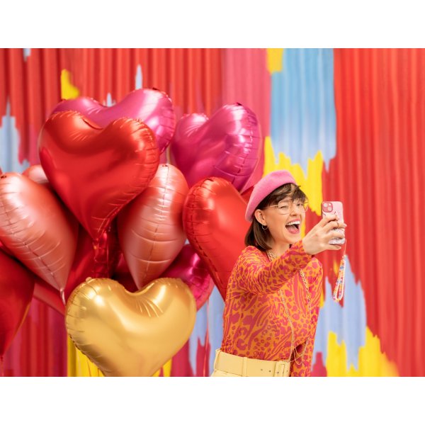 Folieballong - Guld hjrta