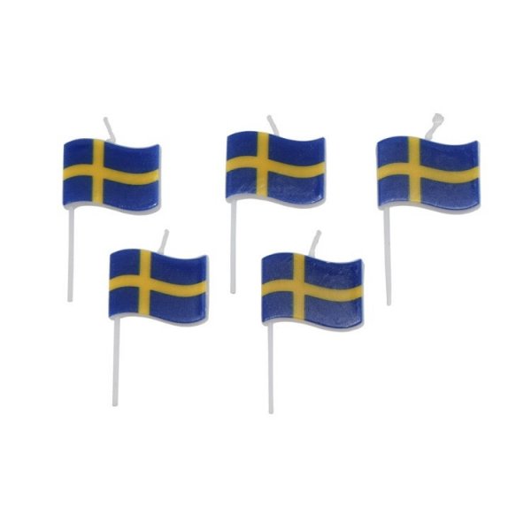T�rtljus Svenska Flaggor 5 pack