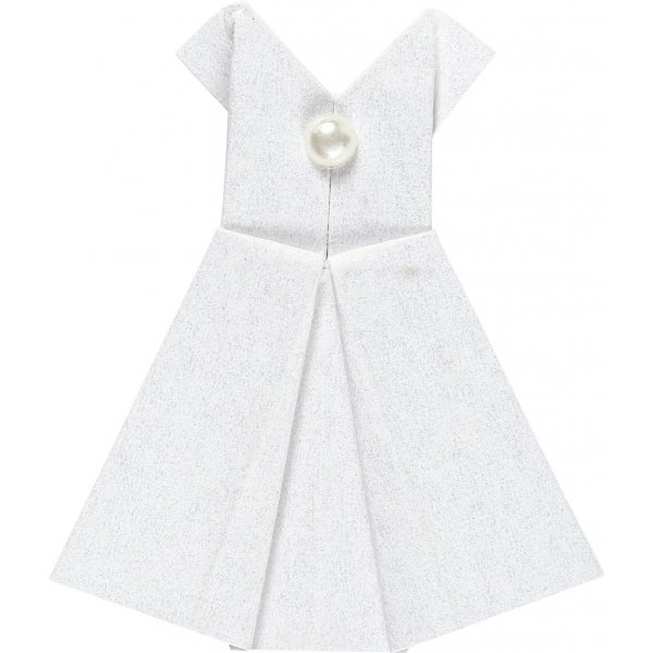 Stickers - vit - klnning - stl. 35x31 mm - 6 st