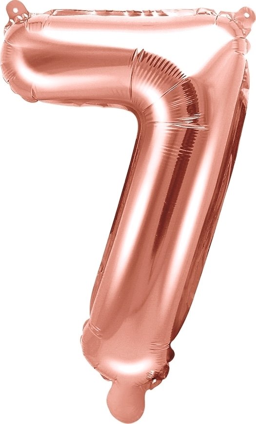 Sifferballong – Roséguld – 35 cm – Siffra: 7 – Sifferballonger, Ballonger