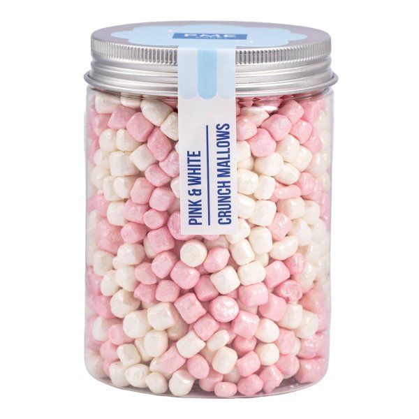Crunchy Marshmellows - Vit/Rosa - PME - 87g Crunchy Marshmellows - Vit/Rosa - PME - 87g