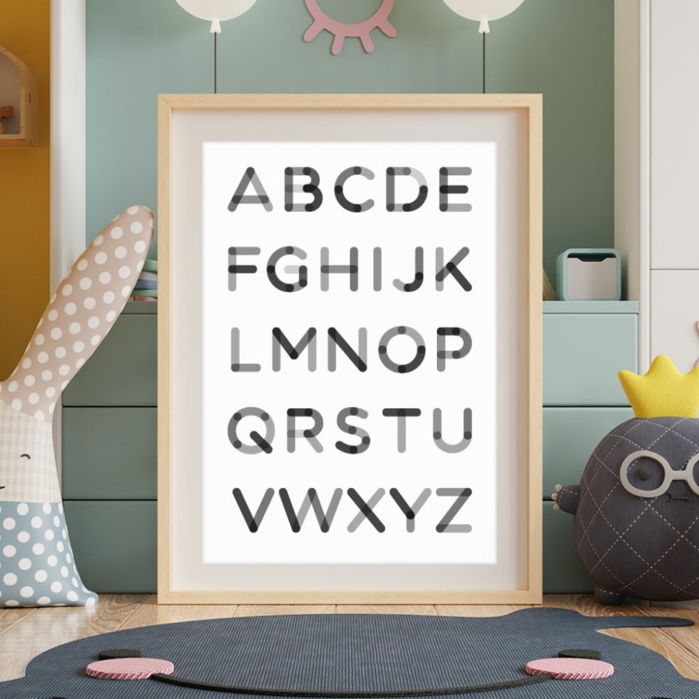 Poster – Letters – Svart – Storlek: A3 (297 x 420mm)