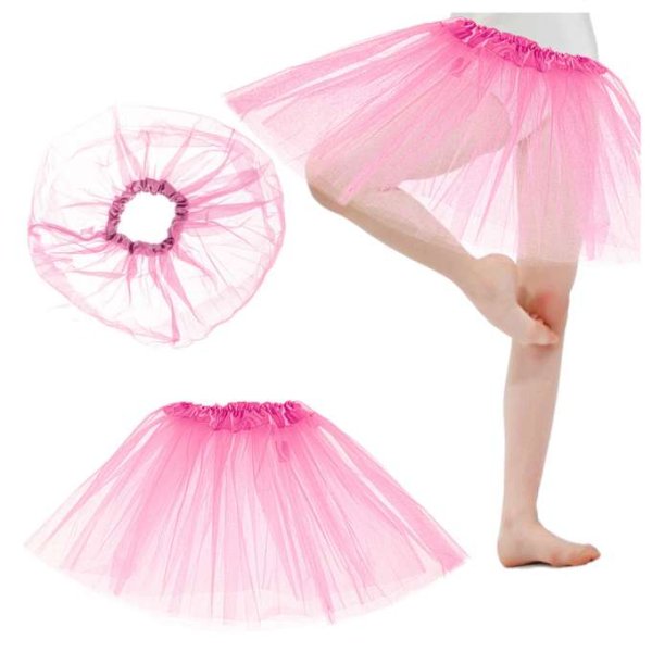 Tyllkjol Tutu 3-lagers Rosa - Maskeradkostym