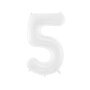 Sifferballong - Vit - 86cm - Siffra: 5