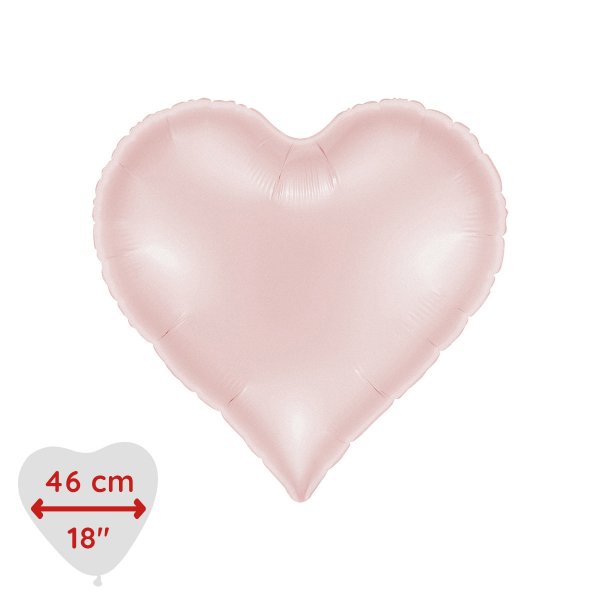 Folieballong - Sweetie Heart Satin Pastel Pink 46 cm