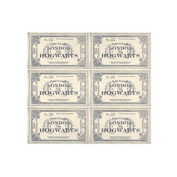 Servetter - Harry Potter - T�gbiljett till Hogwarts - 33x40 cm - 20-pack