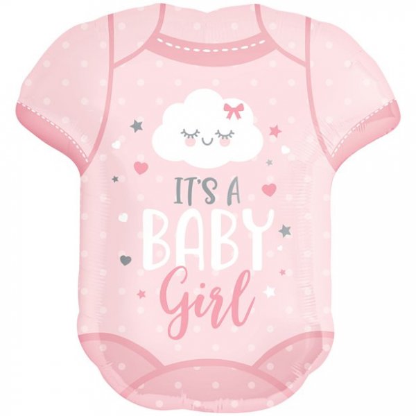 Folieballong - Babybody - Ljusrosa