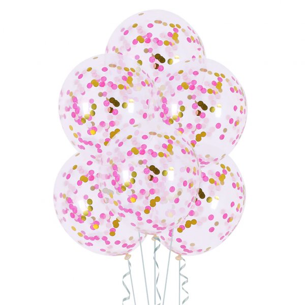 Konfettiballonger - Rosa/Guld - 4-pack Konfettiballonger - Rosa/Guld - 4-pack