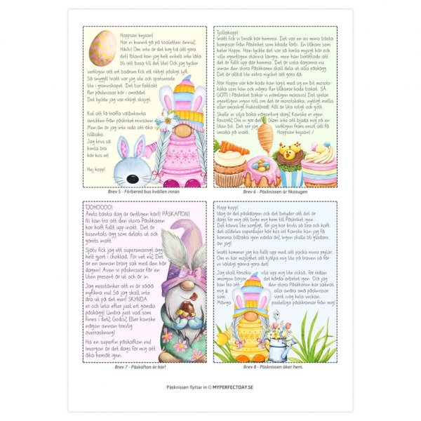 Färdiga nissebrev - Påsknissen flyttar in Färdiga nissebrev - Påsknissen flyttar in