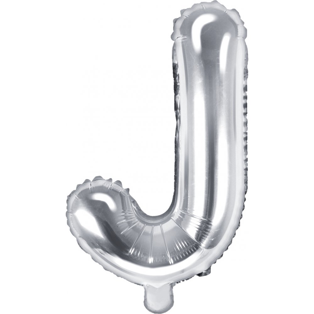 Bokstavsballonger – Silver – 35 cm – Bokstav: J – Bokstavsballonger, Ballonger