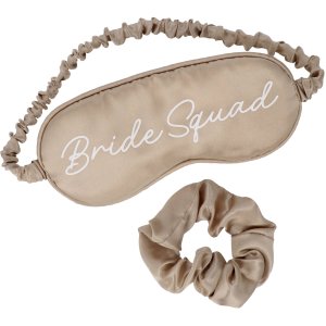 Sovmask med schrunchie - Bride Squad - Champagne
