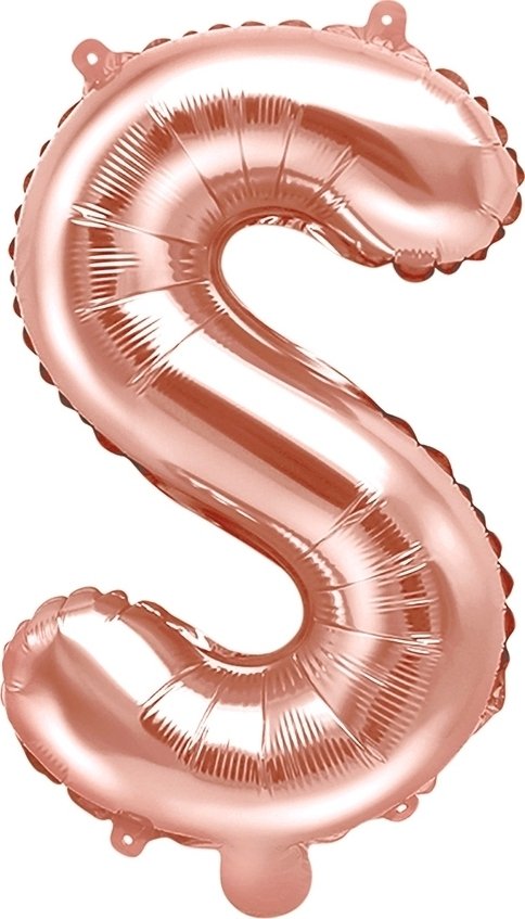 Bokstavsballonger – Roséguld – 35 cm – Bokstav: S – Bokstavsballonger, Ballonger