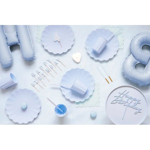 �teranv�ndbara plastmuggar - Ljusbl� - 4-pack