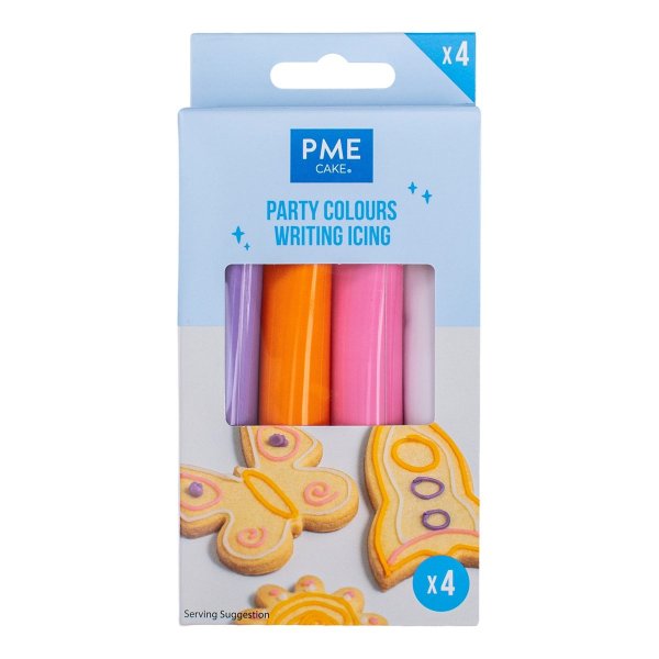 F�rdig glasyr/kristyr - 4 f�rger Lila, orange, rosa, ljuslila - PME - 80g