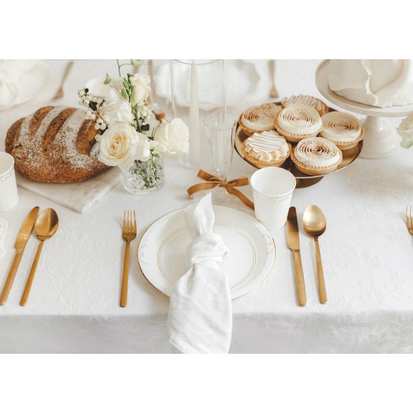 Papptallrikar med ornament - Vit - 23cm