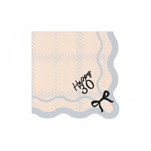 Servetter - Happy 30 - Svart/Vit - 12-pack