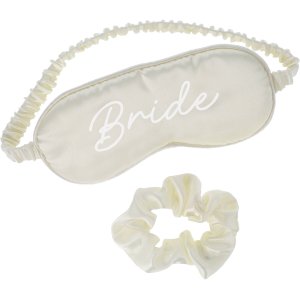 Sovmask med scrunchie - Bride - Vit