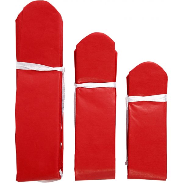 Papperspompomer - röd - Dia. 20+24+30 cm - 3 st Papperspompomer - röd - Dia. 20+24+30 cm - 3 st