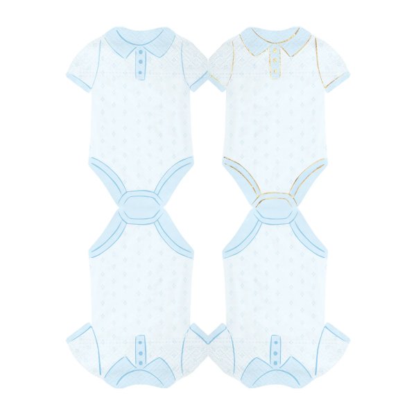 Servetter - Babybody - Bl�/Guld - 10-pack