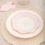 Papptallrikar - Sweet Baby - Rosa/Guld - 10-pack