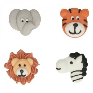 Sockerdekorationer - Djur Safari - Funcakes - 12 st
