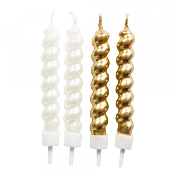 T�rtljus - Guld - B�jda - 8-pack