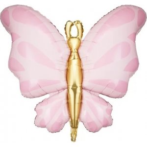 Folieballong - Fjäril - Rosa Folieballong - Fjäril - Rosa