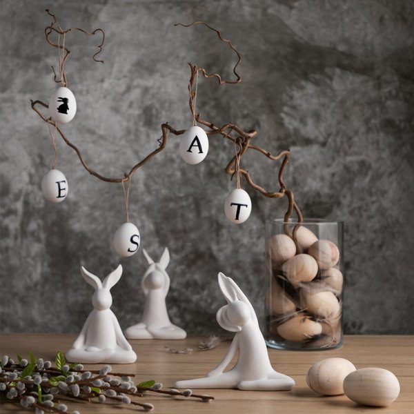 Dekorationsägg - Happy Easter - Svart/Vit - 12-pack Dekorationsägg - Happy Easter - Svart/Vit - 12-pack