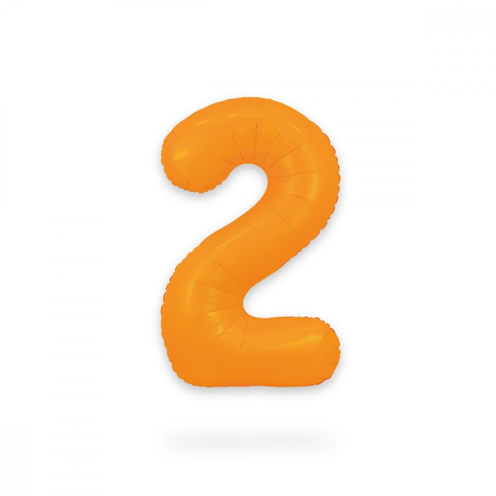 Ballongsiffra – Neon Orange – 86 cm – Siffra: 2 – Sifferballonger, Ballonger