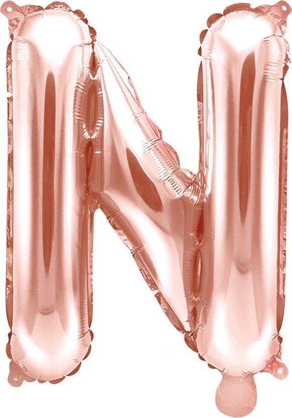 Bokstavsballonger – Roséguld – 35 cm – Bokstav: N – Bokstavsballonger, Ballonger