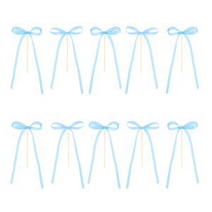Cake Picks/Cake topper - Rosetter - Ljusblå - 10-pack Cake Picks/Cake topper - Rosetter - Ljusblå - 10-pack