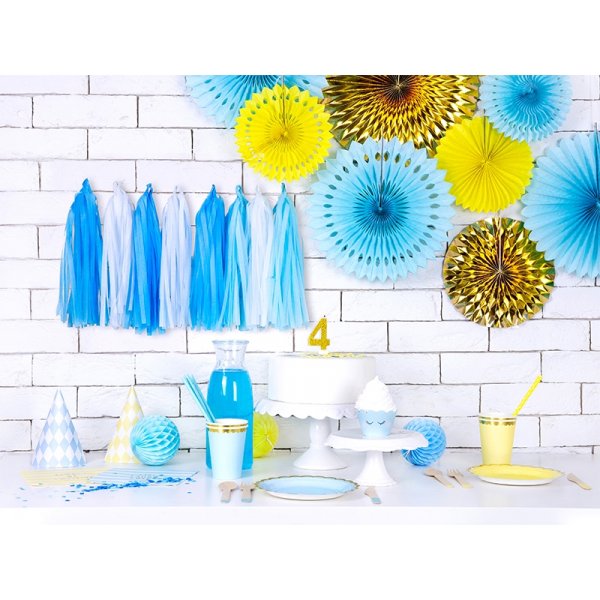 Pappmuggar - Ljusbl - Guldkant - 6-pack