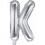 Bokstavsballonger - Silver - 35 cm - Bokstav: K