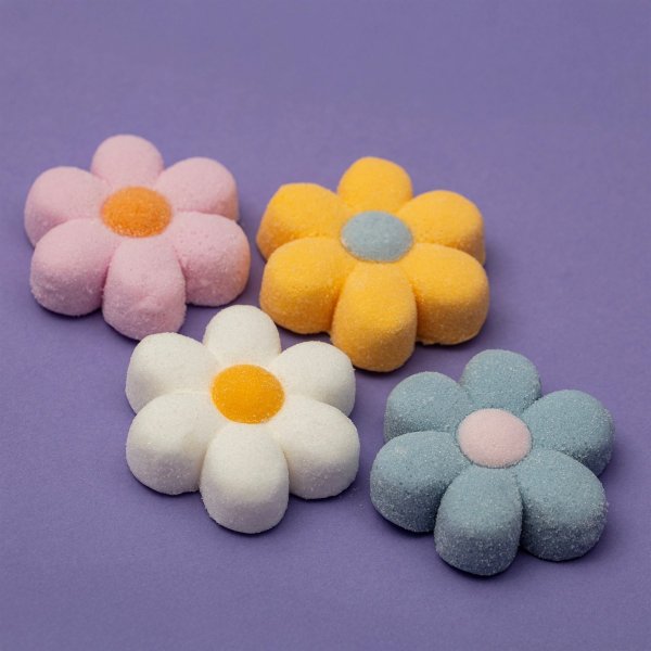 Marshmellowsdekorationer - Blommor - 12 st Marshmellowsdekorationer - Blommor - 12 st