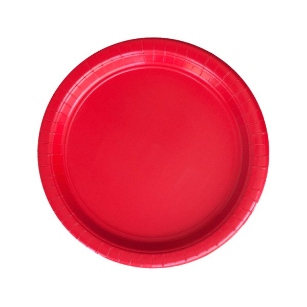 Papptallrikar - Rda - 8-pack